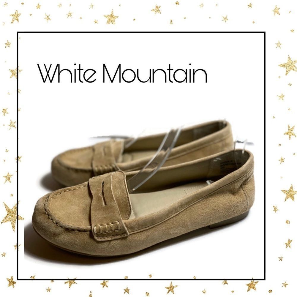 White Mountain Camel Leather Moccasins Loafers 6